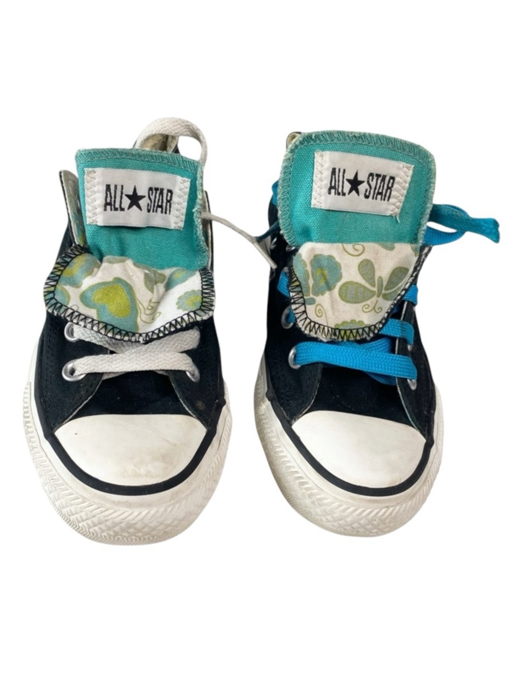 Converse ™️✪ Chuck Ox Double Tongue Sneakers ✪ Paisley Print Lining ✪ Black Teal - Picture 5 of 16